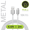 BOOST 6.6ft Type-C USB3.0 Tangle-free double braided cable, White